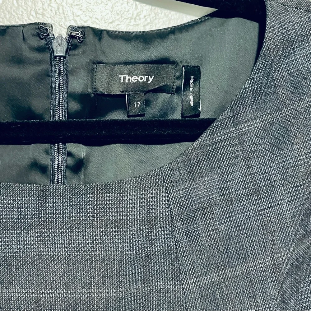 Theory Gray Plaid Shift Dress - Picture 2 of 3